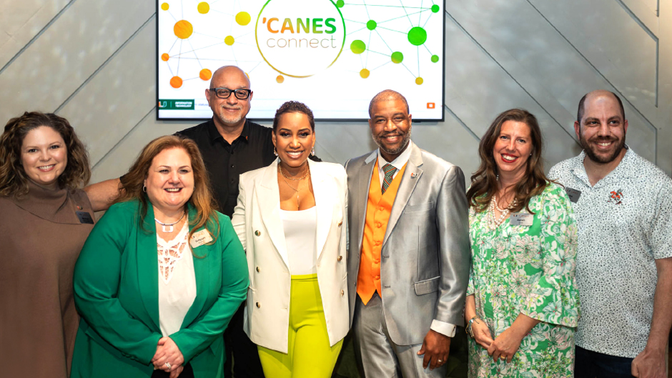 David Mullings, third from right, enlightened Orlando ’Canes about how The Launch Pad supported his first start-up.