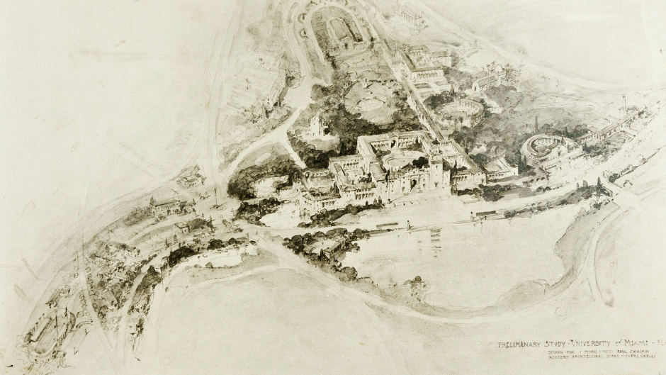 Artist’s conception of the University’s home, 1926.