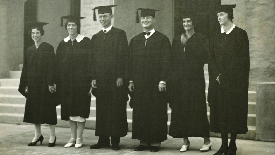 First graduating class and commencement, 1927.